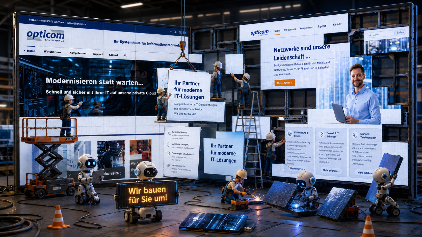 Wir bauen f&uuml;r Sie um! - opticom IT-Systemhaus