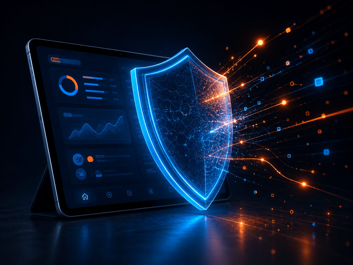 Sicherheitskonzept mit Firewall und verschlüsselten Datenverbindungen